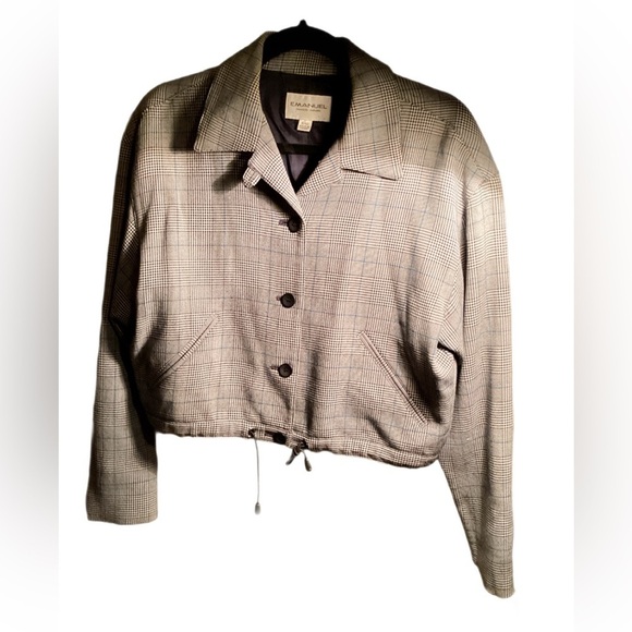 Emanuel Ungaro Beige drawstring Trendy Style Cropped Blazer with Notched Lapel 6 - Picture 2 of 5